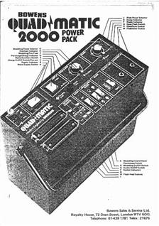 Bowens Ltd Quad 2000 manual. Camera Instructions.